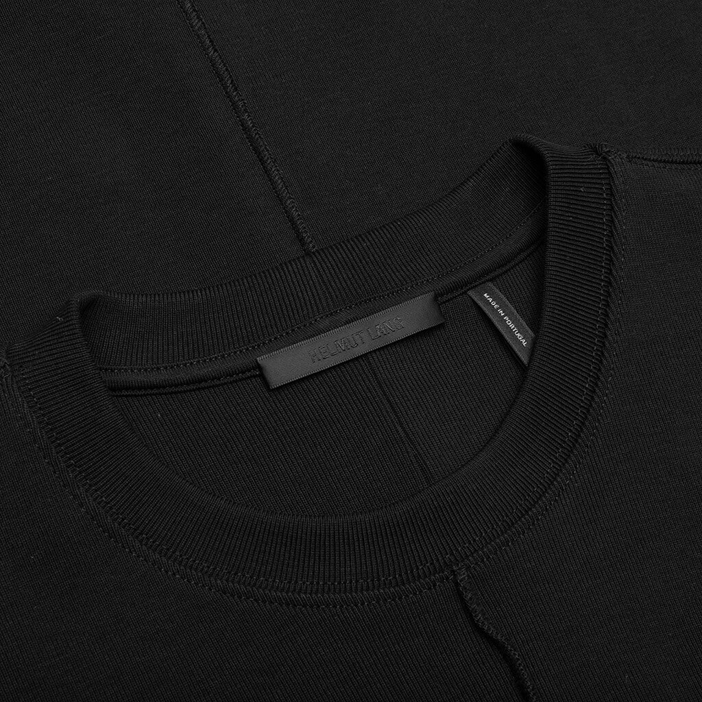Rib Knit Logo Tee - Black