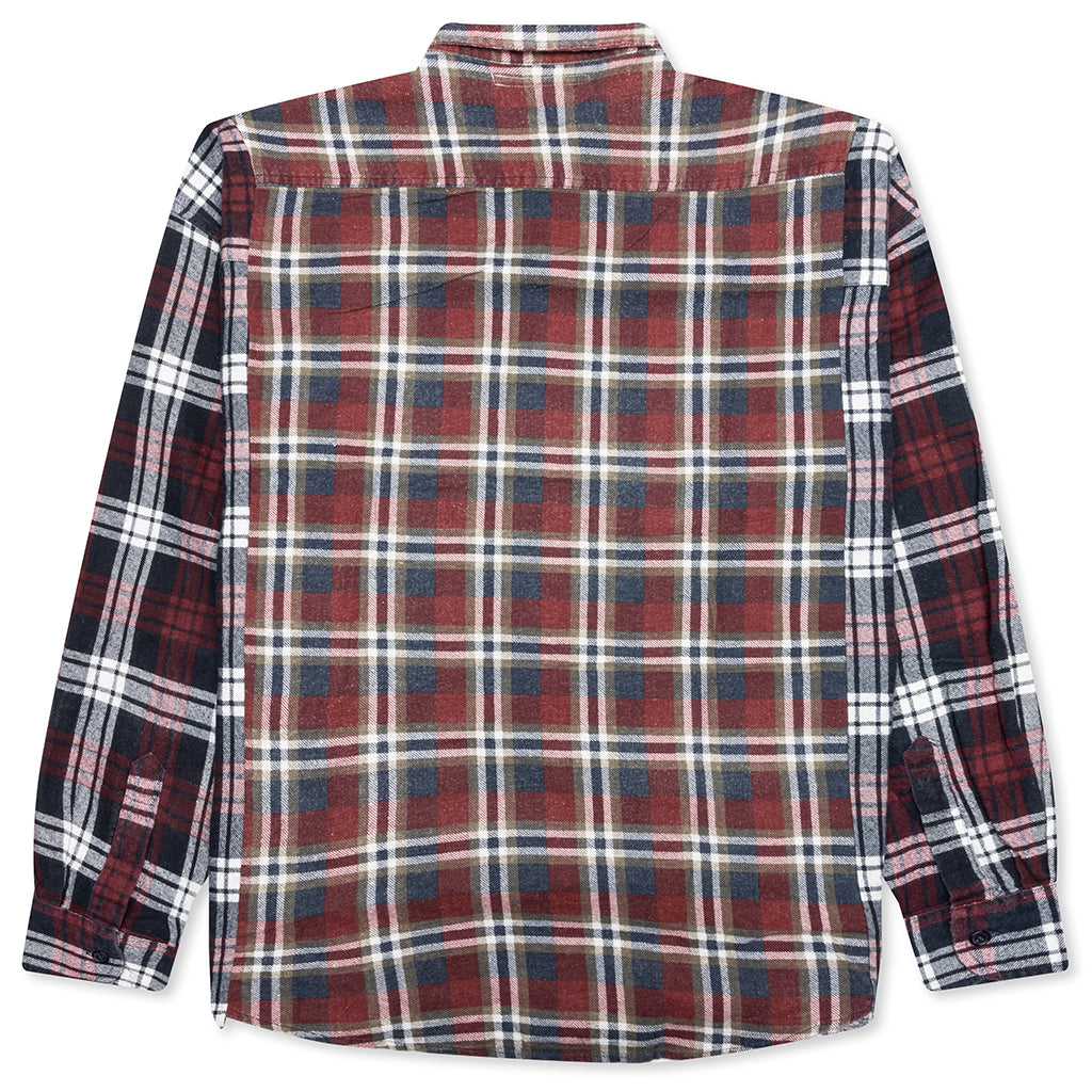 Ribbon Wide Flannel Shirt - Assorted