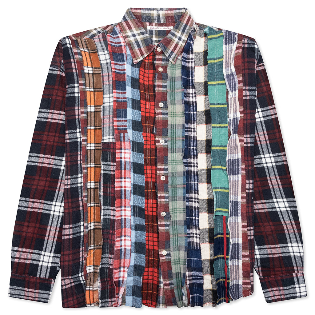 Ribbon Wide Flannel Shirt - Assorted
