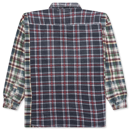 Ribbon Wide Flannel Shirt - Assorted
