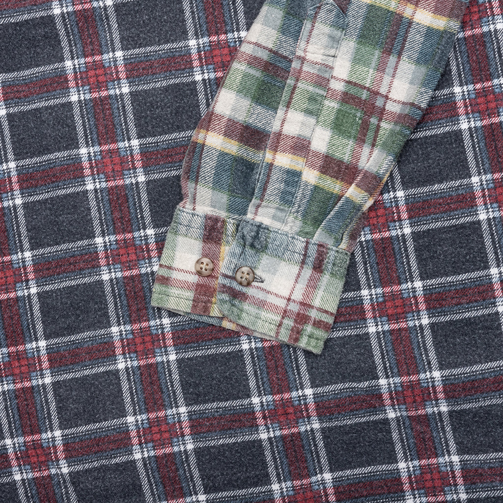Ribbon Wide Flannel Shirt - Assorted