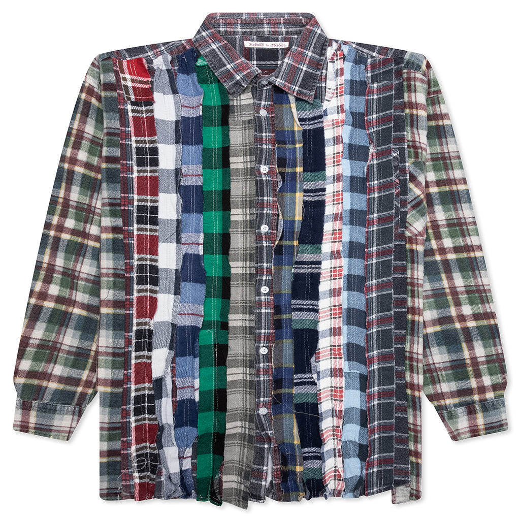 Ribbon Wide Flannel Shirt - Assorted
