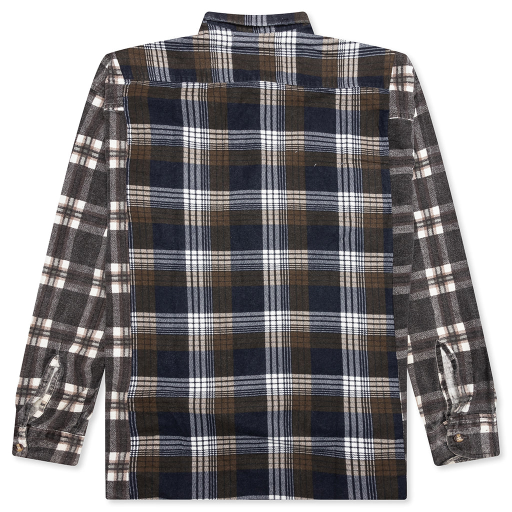 Ribbon Wide Flannel Shirt - Assorted