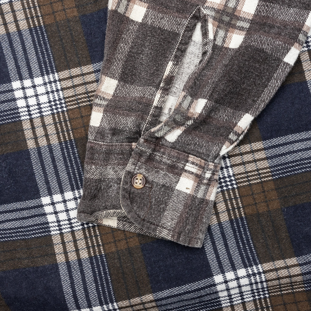 Ribbon Wide Flannel Shirt - Assorted
