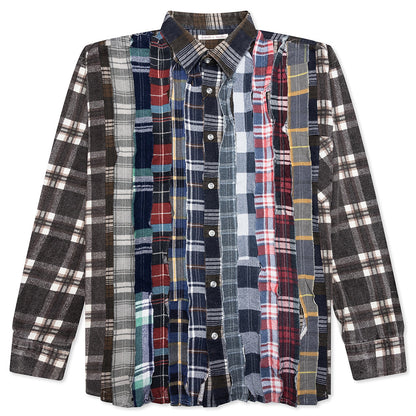 Ribbon Wide Flannel Shirt - Assorted