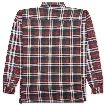 Ribbon Wide Flannel Shirt - Assorted