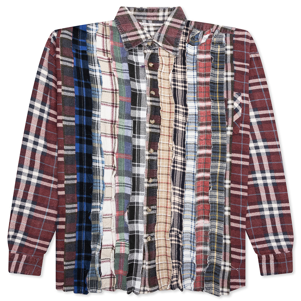 Ribbon Wide Flannel Shirt - Assorted