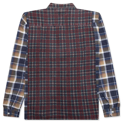 Ribbon Wide Flannel Shirt - Assorted