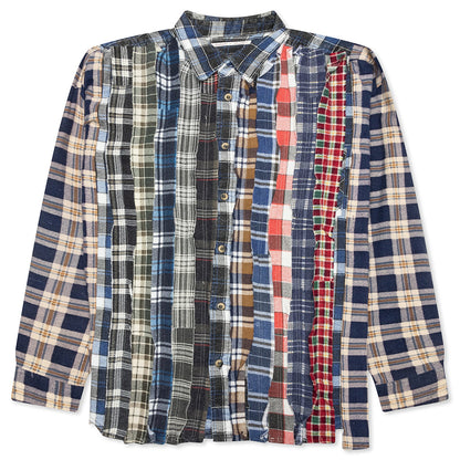 Ribbon Wide Flannel Shirt - Assorted