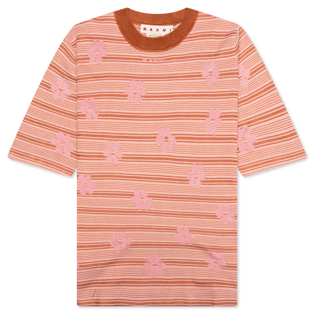 Striped Floral T-Shirt - Pink Gummy