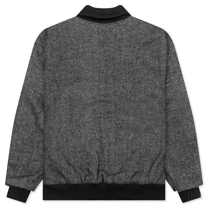 Rounded Par Varsity Jacket - Dark Grey