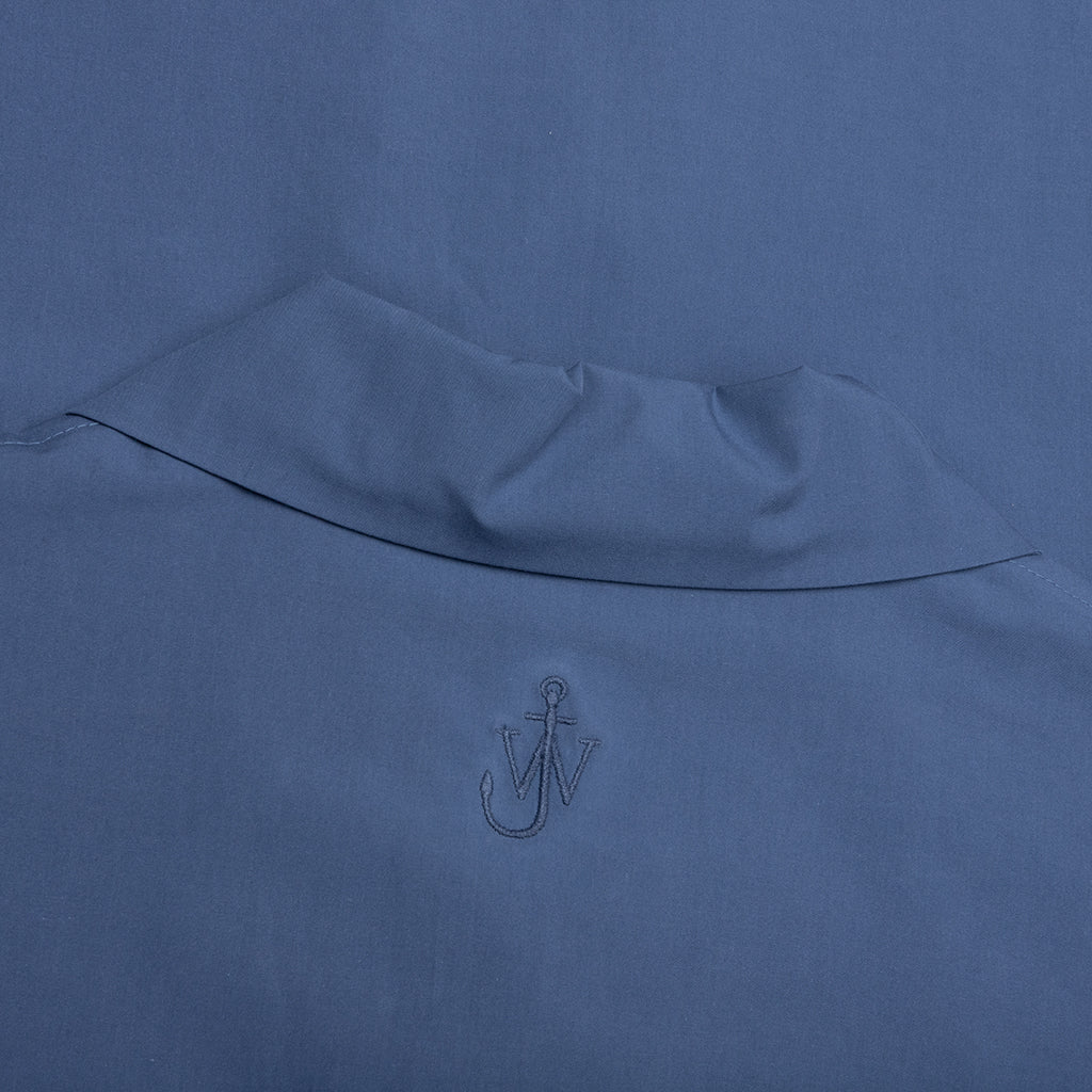 Quilted Pocket Polo Top - Light Indigo