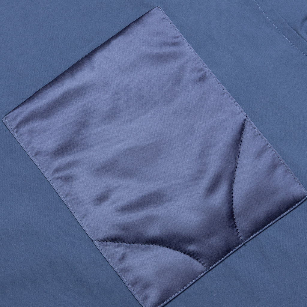 Quilted Pocket Polo Top - Light Indigo