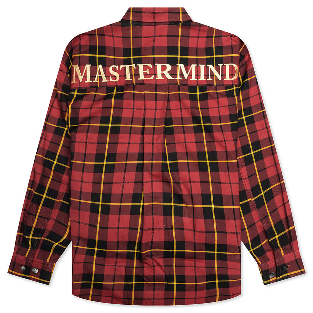 Plaid Long Sleeve Woven Shirt - Burgundy Plaid