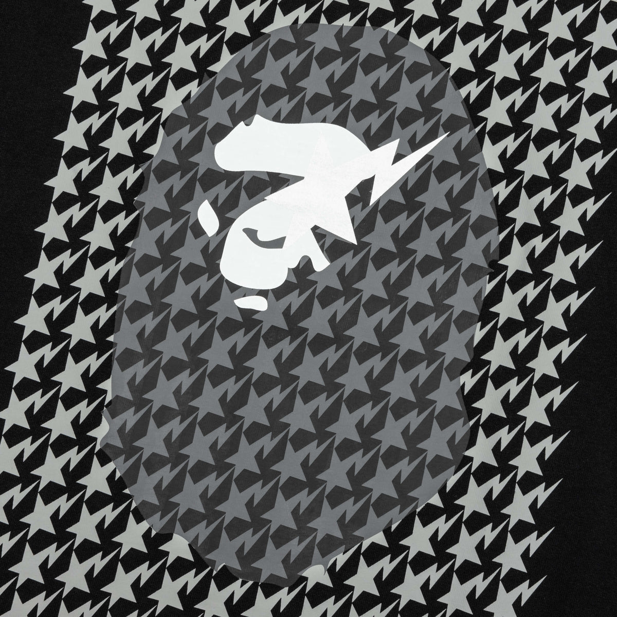 STA Houndstooth Ape Head Tee - Black/Black