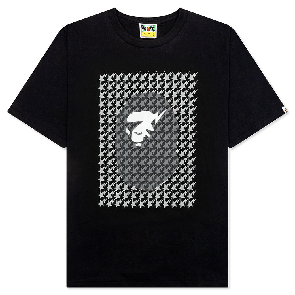 STA Houndstooth Ape Head Tee - Black/Black