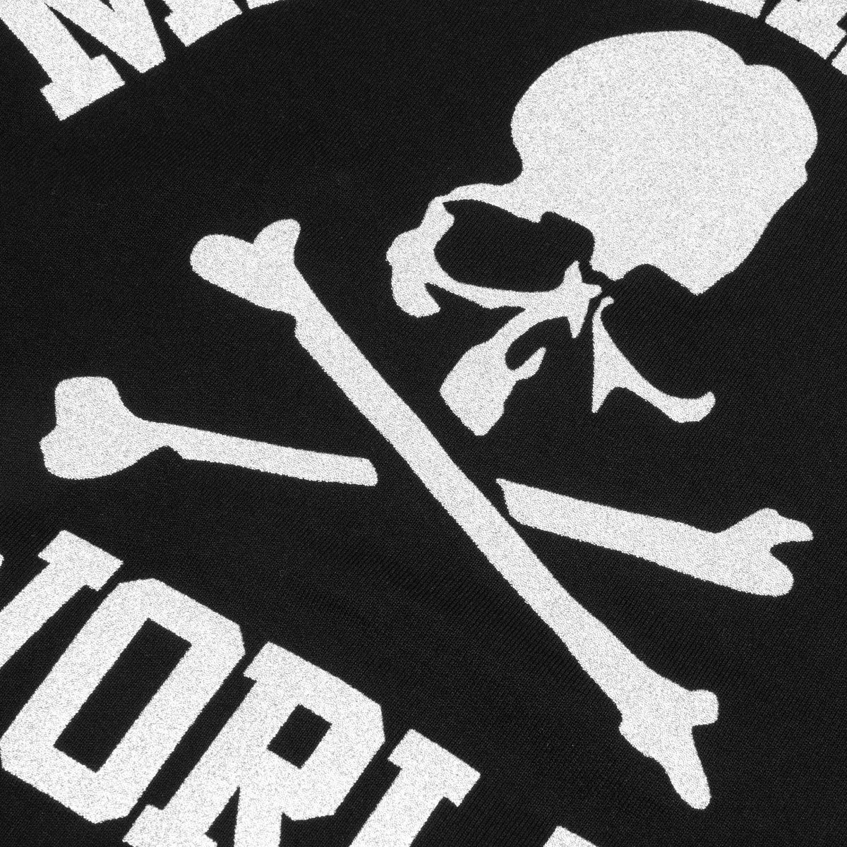 Zip Skull Knitted Hoodie - Black