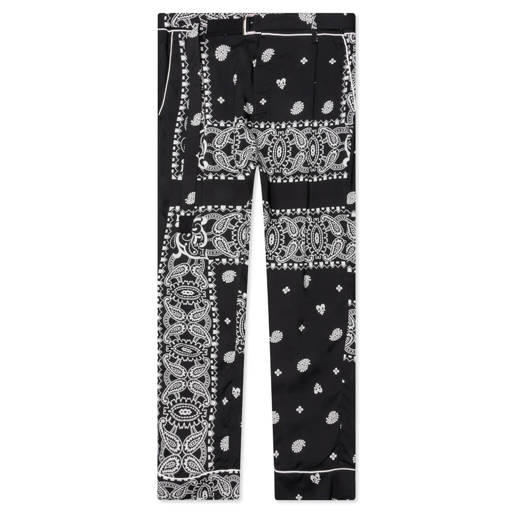 Archieve Print Mix Pants - Black