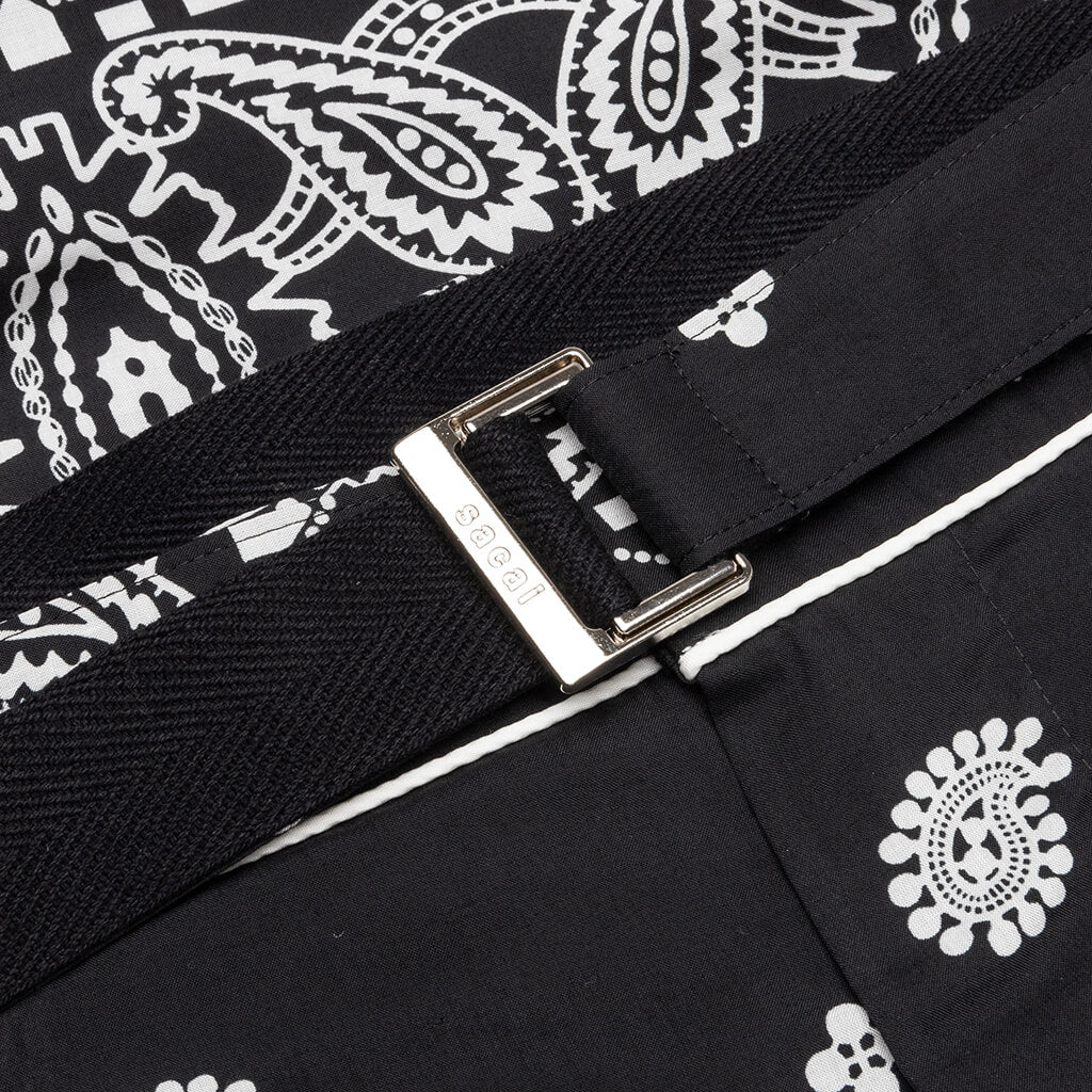 Archieve Print Mix Pants - Black
