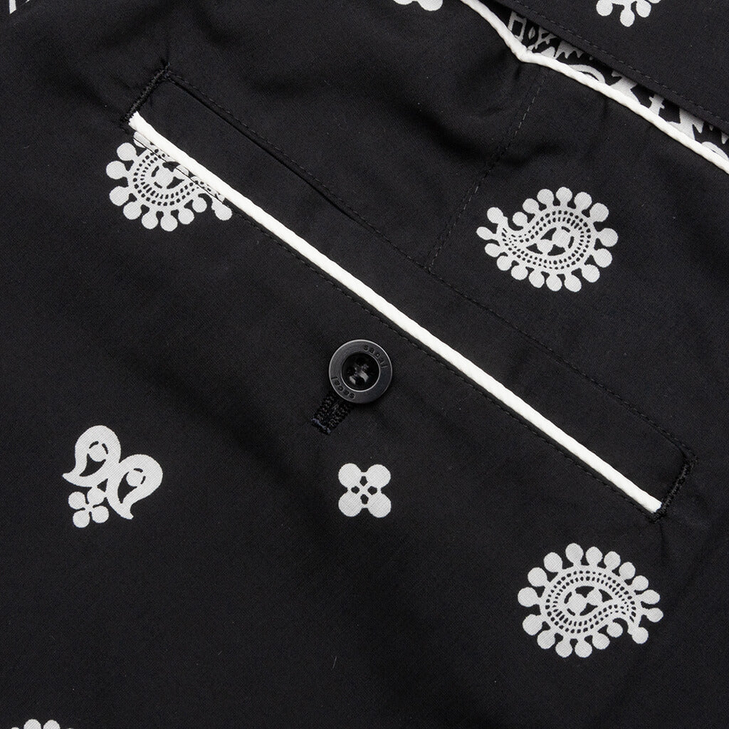 Archieve Print Mix Pants - Black