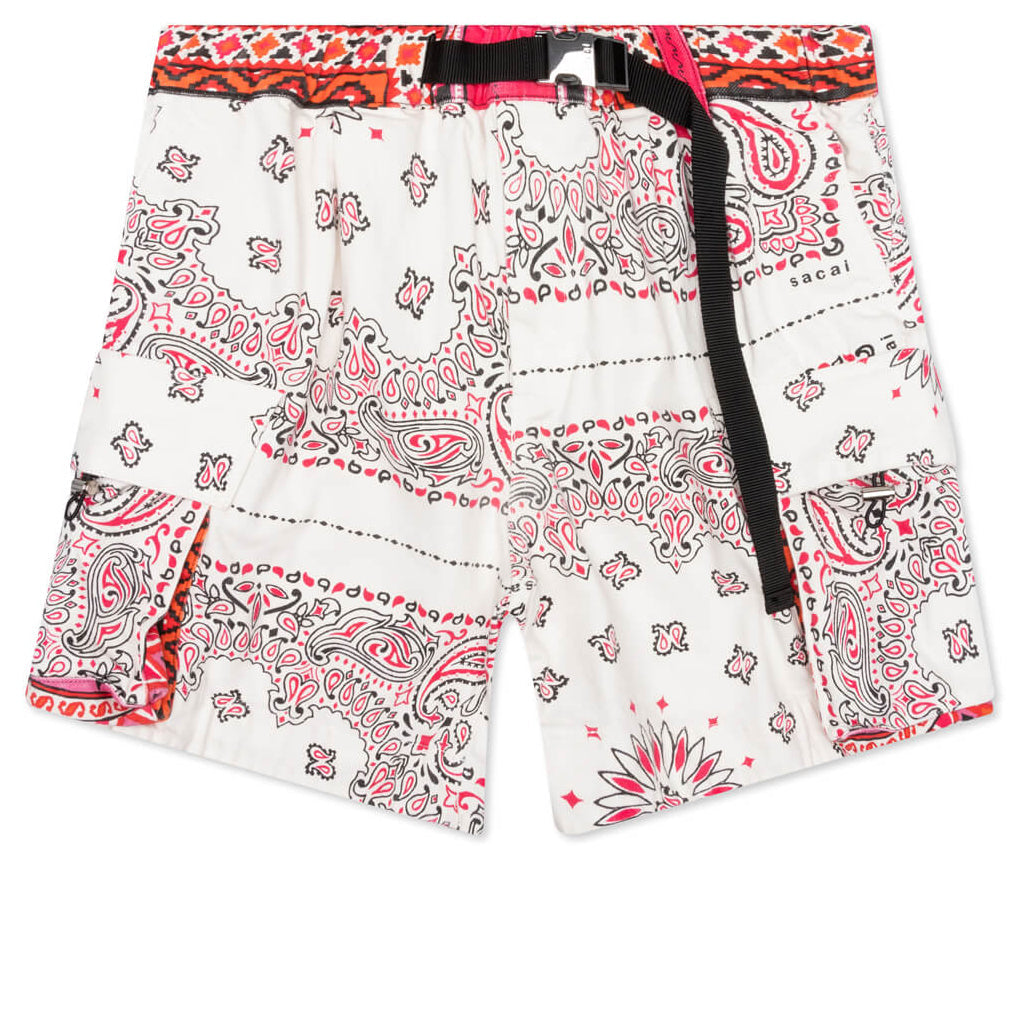 Bandana Print Shorts - Off White