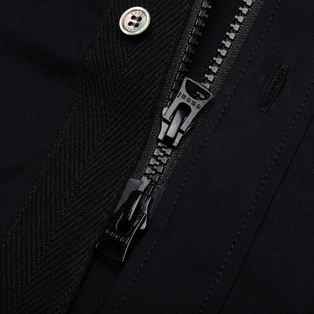 Cotton Poplin Shirt - Black