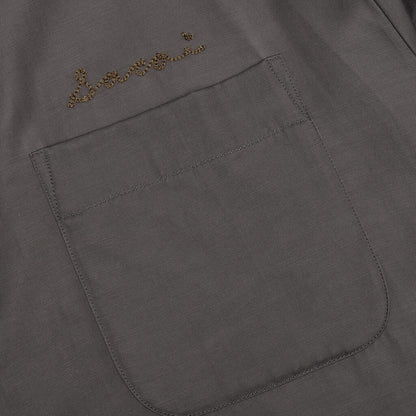 Cotton Twill Bowling Shirt - Grey