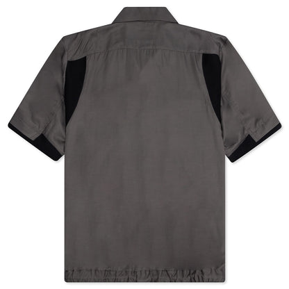 Cotton Twill Bowling Shirt - Grey