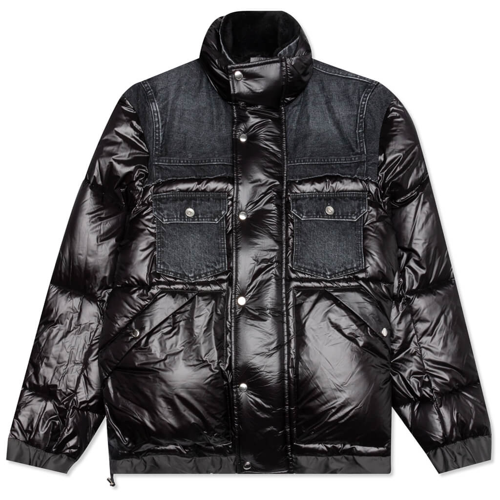 Denim x Padded Blouson - Black/Black