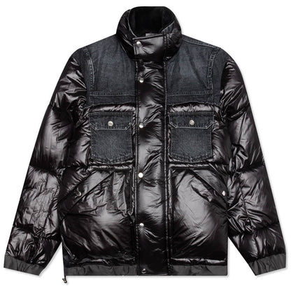 Denim x Padded Blouson - Black/Black