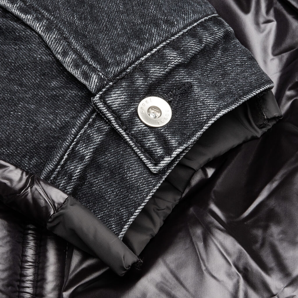 Denim x Padded Blouson - Black/Black