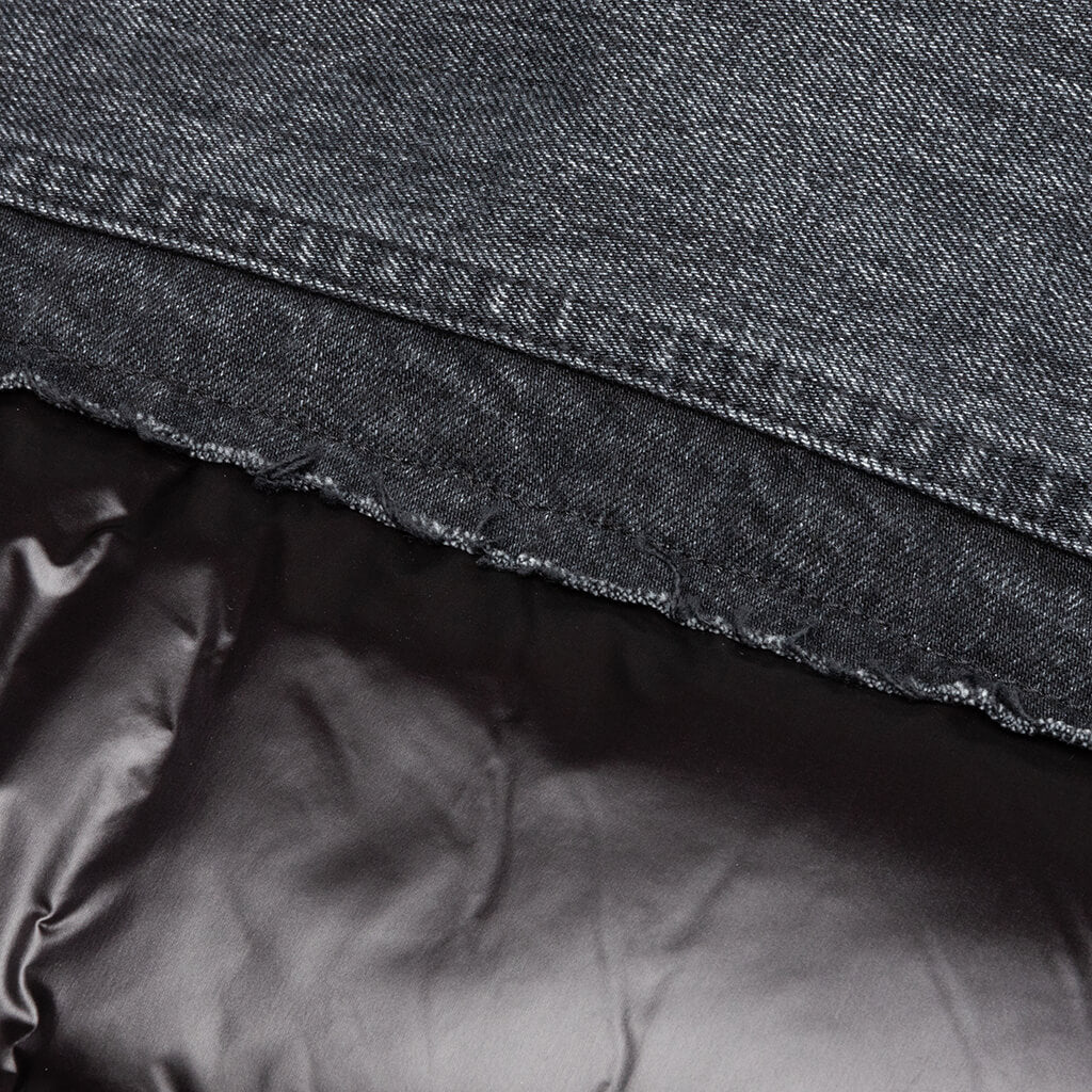 Denim x Padded Blouson - Black/Black