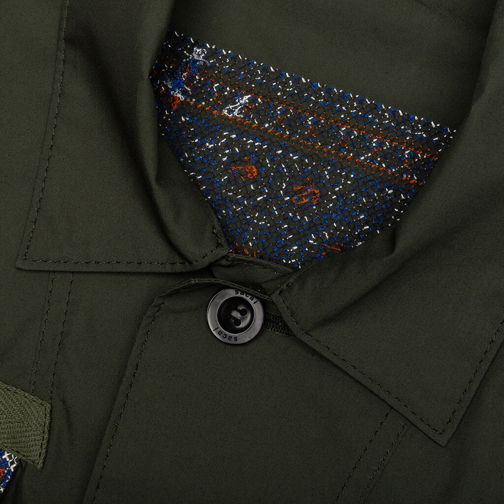 Floral Embroidery Mix Shirts - Khaki