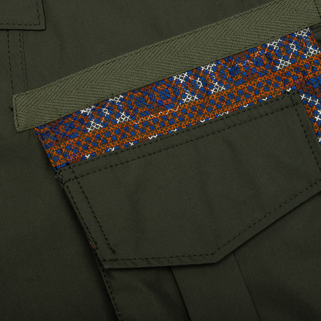 Floral Embroidery Mix Shirts - Khaki