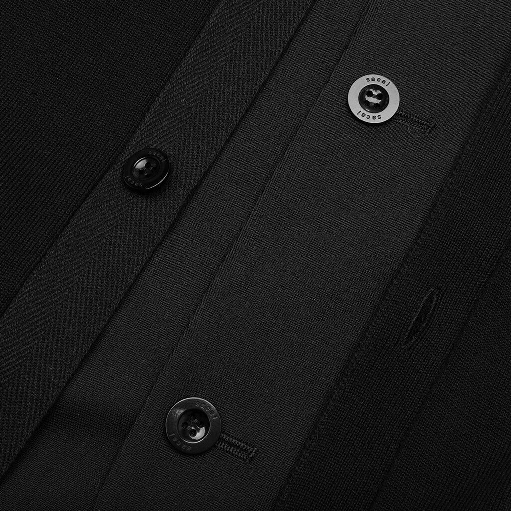 Knit x Suiting Cardigan - Black