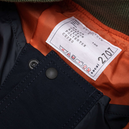 Nylon Twill Mix Blouson - Khaki