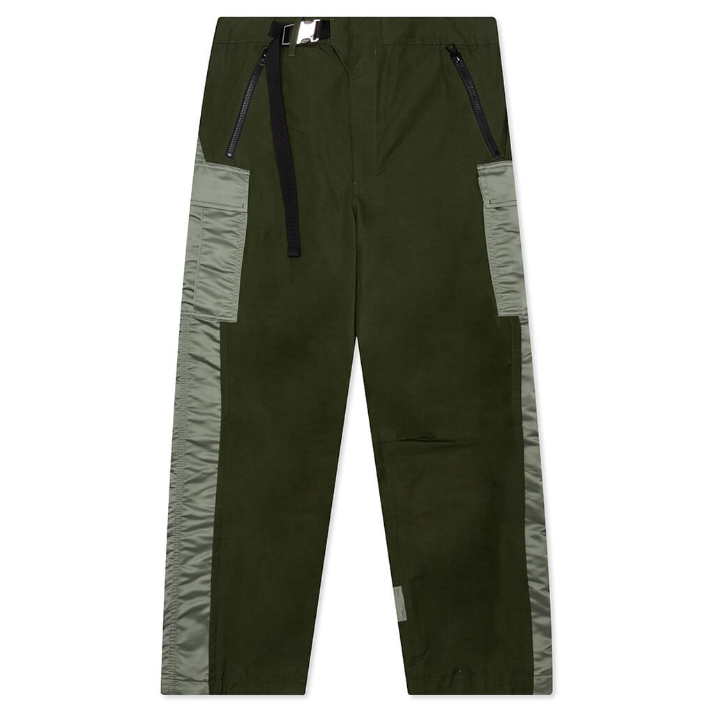 Nylon Twill Mix Pants - Khaki