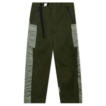 Nylon Twill Mix Pants - Khaki