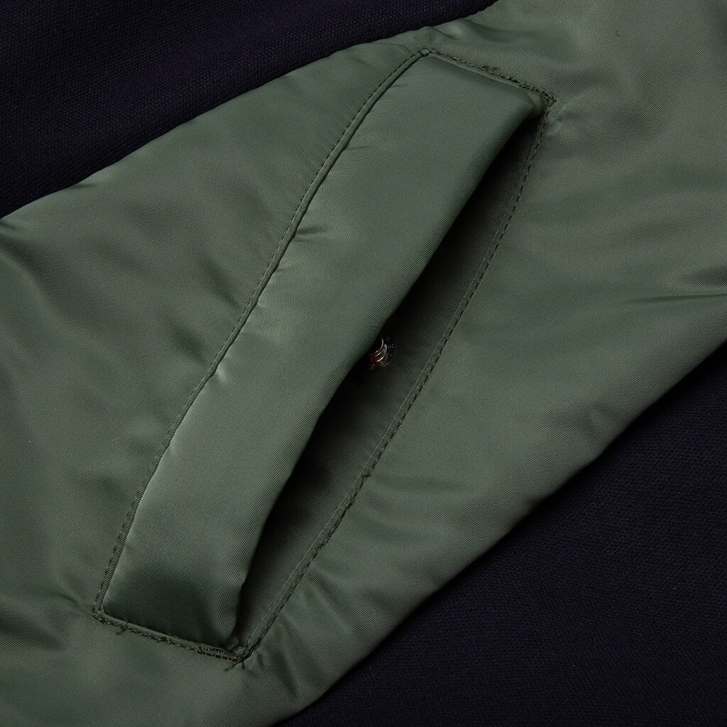 Sponge Sweat x MA-1 Zip Hoodie - Navy/Khaki