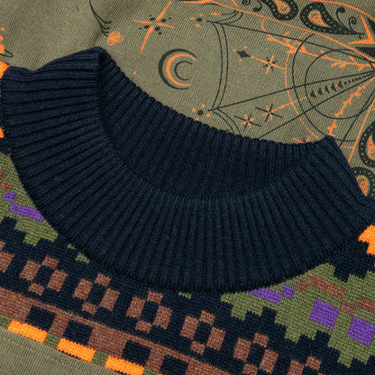 Sacai x Dr. Woo Bandana Knit Pullover - Khaki