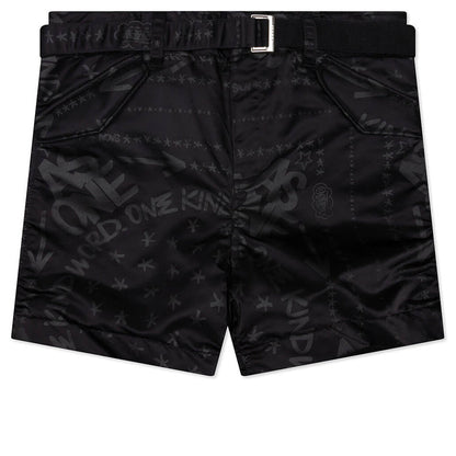 Sacai x Eric Haze / Bandana Print Shorts - Black