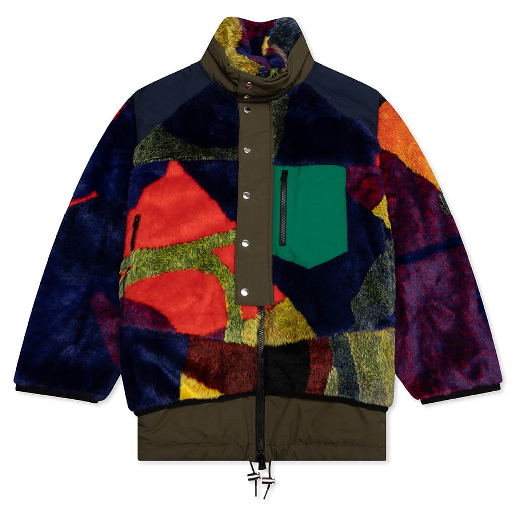 Sacai x KAWS Jacquard Faux Fur Blouson - Multi