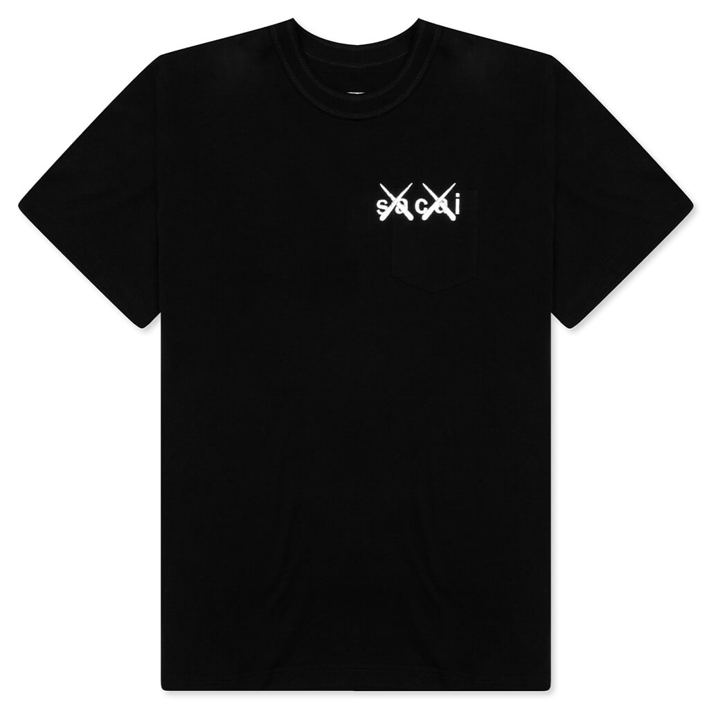 Sacai x Kaws Embroidery T-Shirt - Black/White