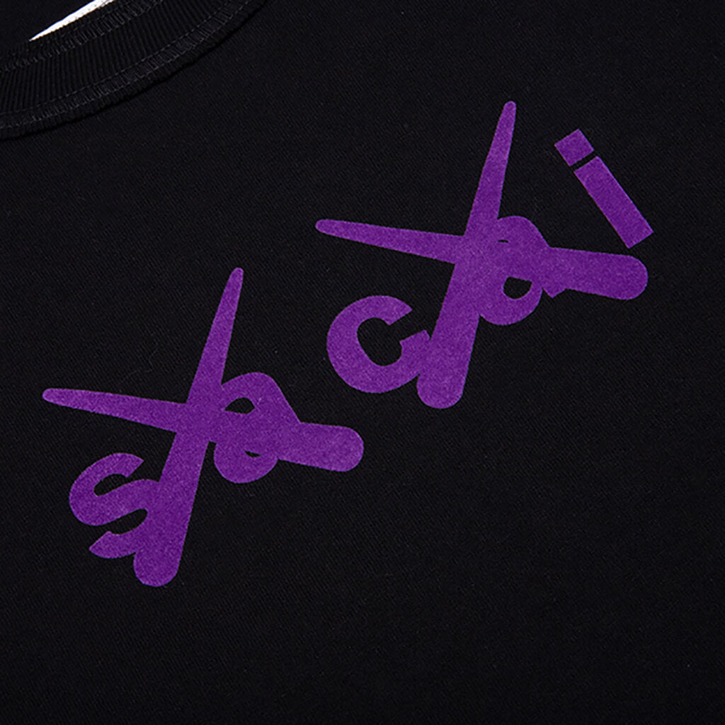 Sacai x Kaws Flock Print T-Shirt - Black/Purple