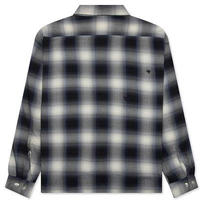 Saint Michael x Lastman Mx6 Checkered L/S Buttonup Shirt - Navy