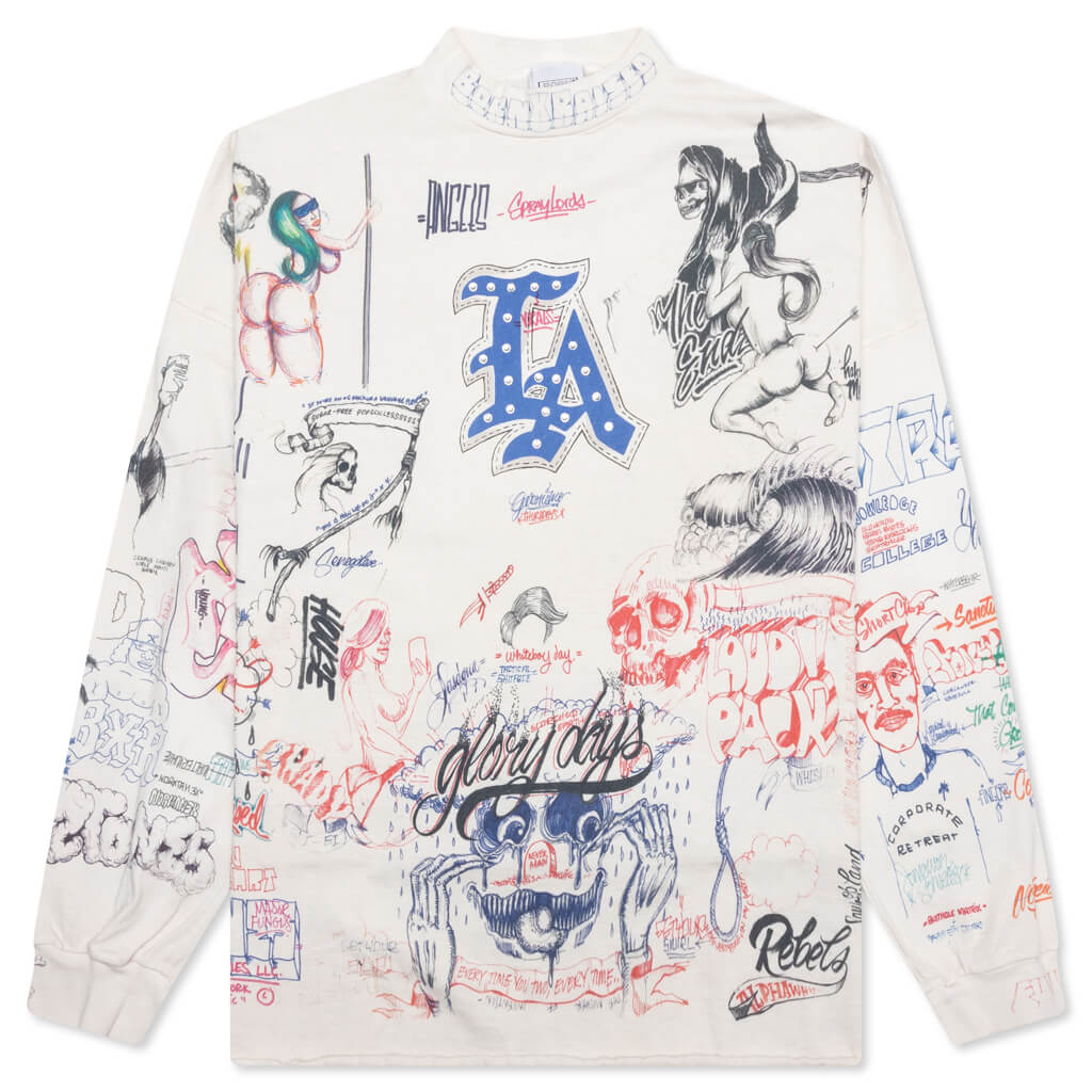 Saint Michael x Born X Raised LA L/S Tee - White