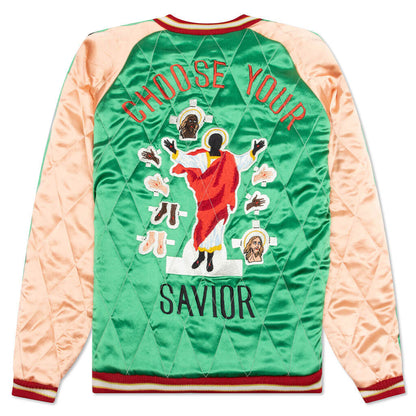 Saint Michael x Sukajyan Reversible Jacket - Green/Pink