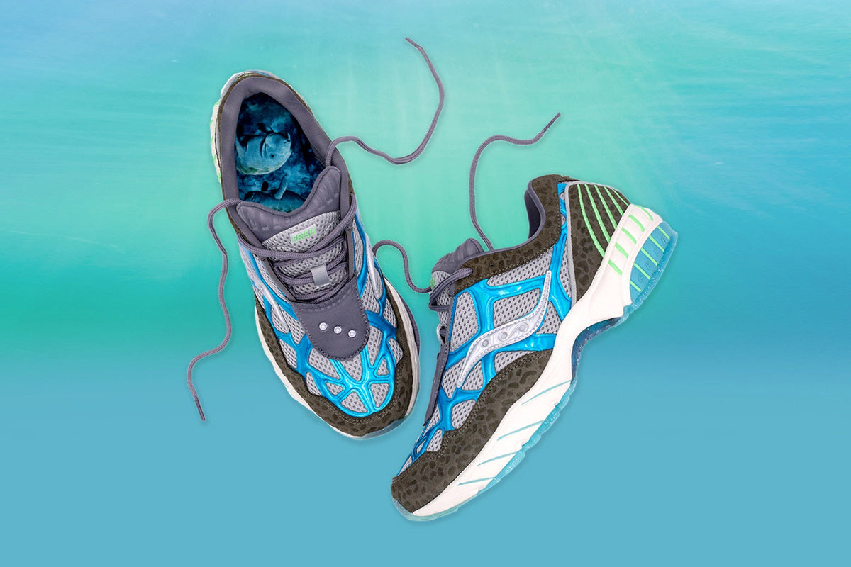 Saucony x FRESH RAGS Grid Web 'Manatee' - Grey/Blue