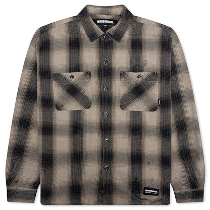 Savage Block Hombre Check Shirt LS - Greige