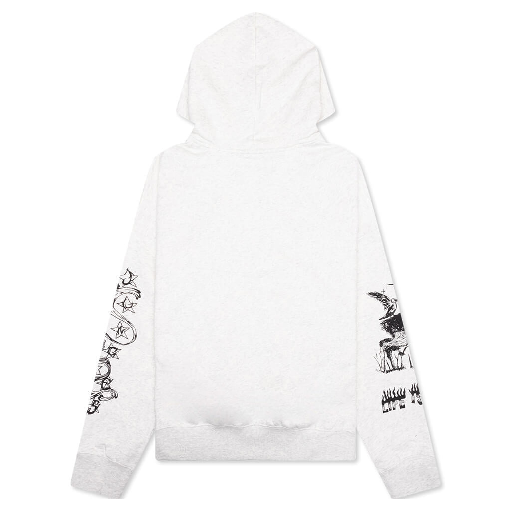 Scribbles Zip Hoodie - Grey
